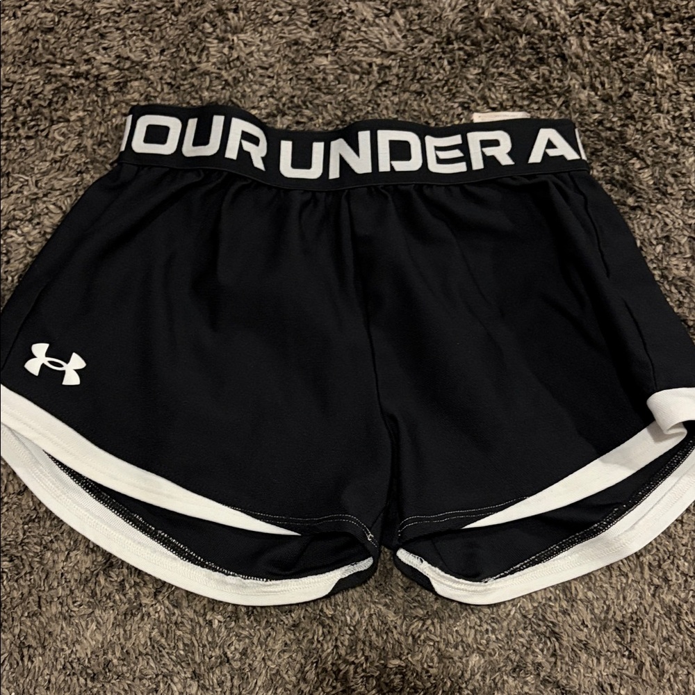 Under Armour Kids Black and White Athletic Shorts